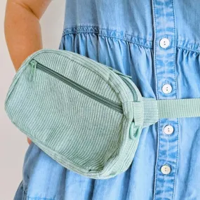 Dog walking bag - Sage green corduroy