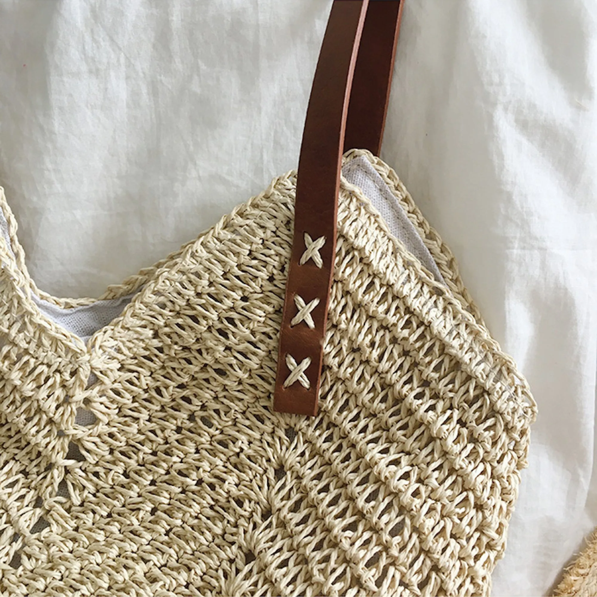 Elena Handbags Retro Straw Woven Tote Bag