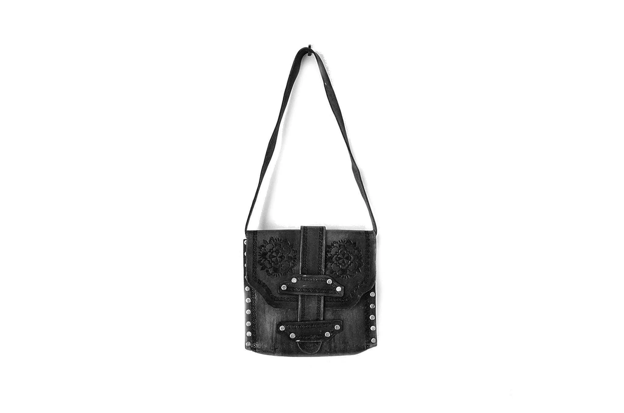 Embroidered Leather Shoulder Bag - Multiple Price