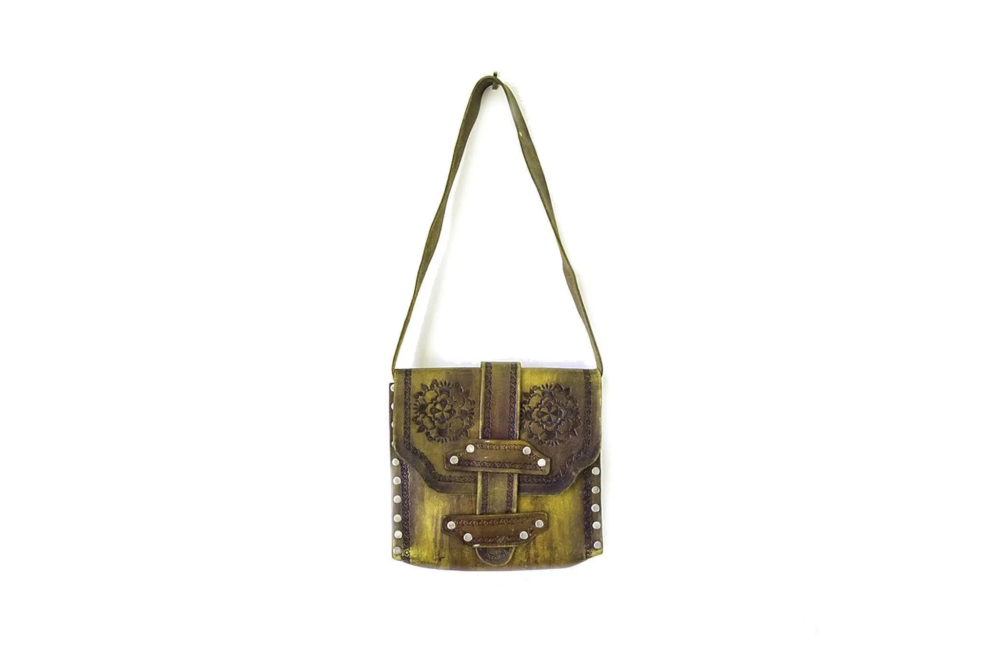 Embroidered Leather Shoulder Bag - Multiple Price