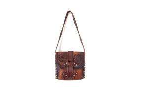 Embroidered Leather Shoulder Bag - Multiple Price