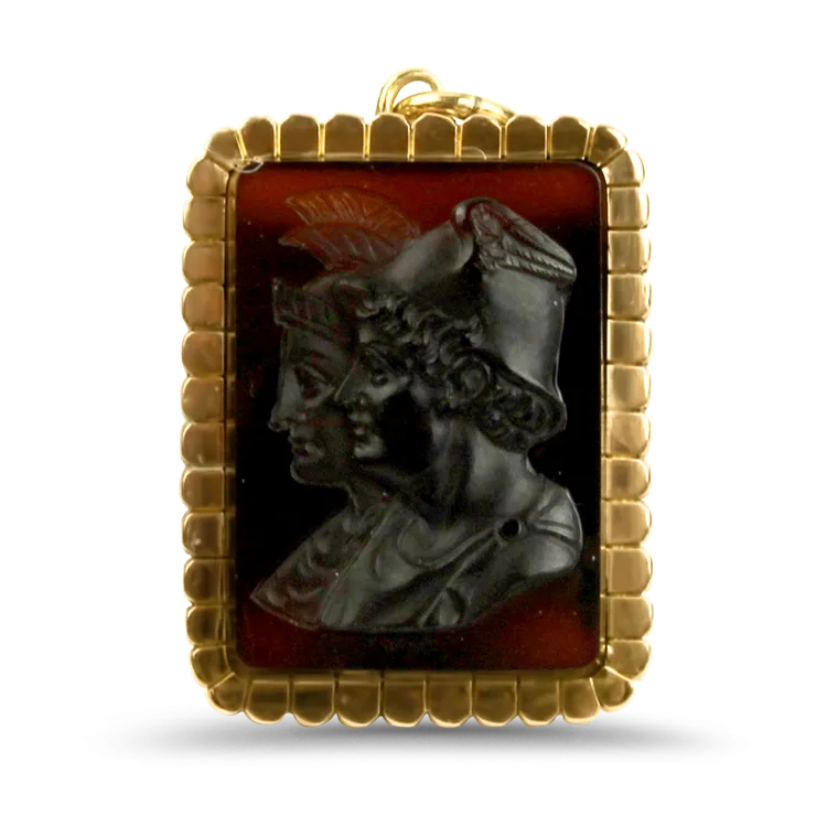 Estate 14K Rose Gold Antique Intaglio Portrait Pendant