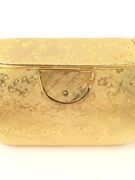 Excellent 1970s Rosenfeld Gold Floral Evening Purse