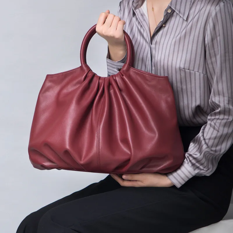 Exquisite High-End Napa First Layer Genuine Leather  Women's Handbag