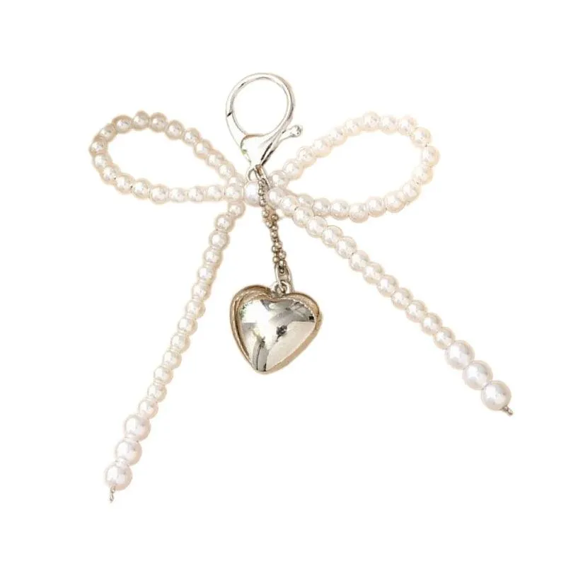 Fashion Pearl Bowknot Keychain Pendant