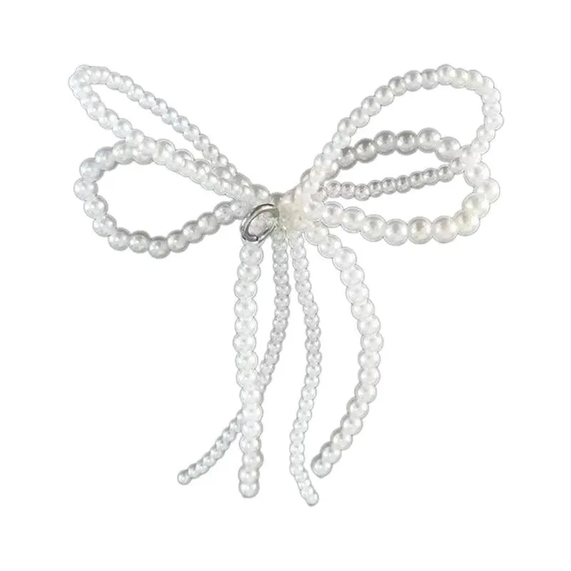 Fashion Pearl Bowknot Keychain Pendant