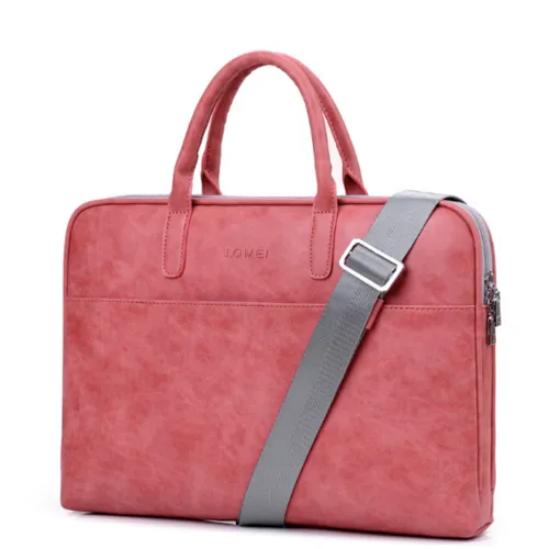 Faux Leather Laptop Bag For Women