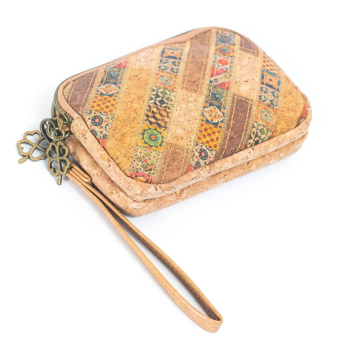 Flash Sale Natural Cork Patchwork Embellished Clutch for Women BAGF-059