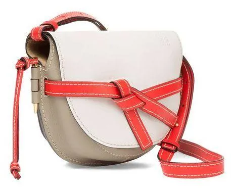 Gate Small Bag Soft White/Light Grey/Red