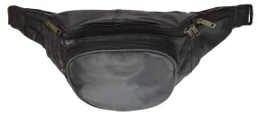 Genuine Leather Waist Bag Fanny Pack with Round Front Pocket and Adjustable Strap 030 (C)