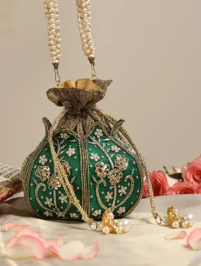 Green and Gold Potli Bag