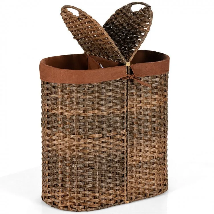 Handwoven Laundry Hamper Basket with 2 Removable Liner Bags