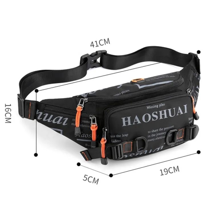 HAOSHUAI 5135 Outdoor Men Waist Bag Waterproof Nylon Cloth Men Bag(Camouflage)