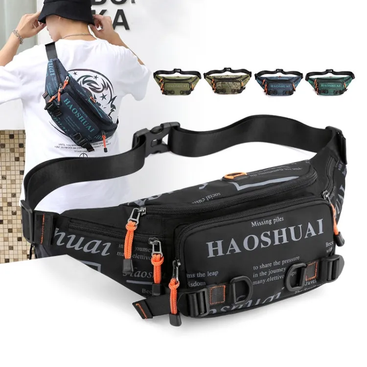 HAOSHUAI 5135 Outdoor Men Waist Bag Waterproof Nylon Cloth Men Bag(Camouflage)