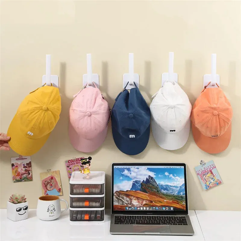 Hat Rack for Baseball Caps Adhesive Hat Hooks for Wall Cap Hanger Storage Cap Organizer No Drilling Hat Holder for Door Closet