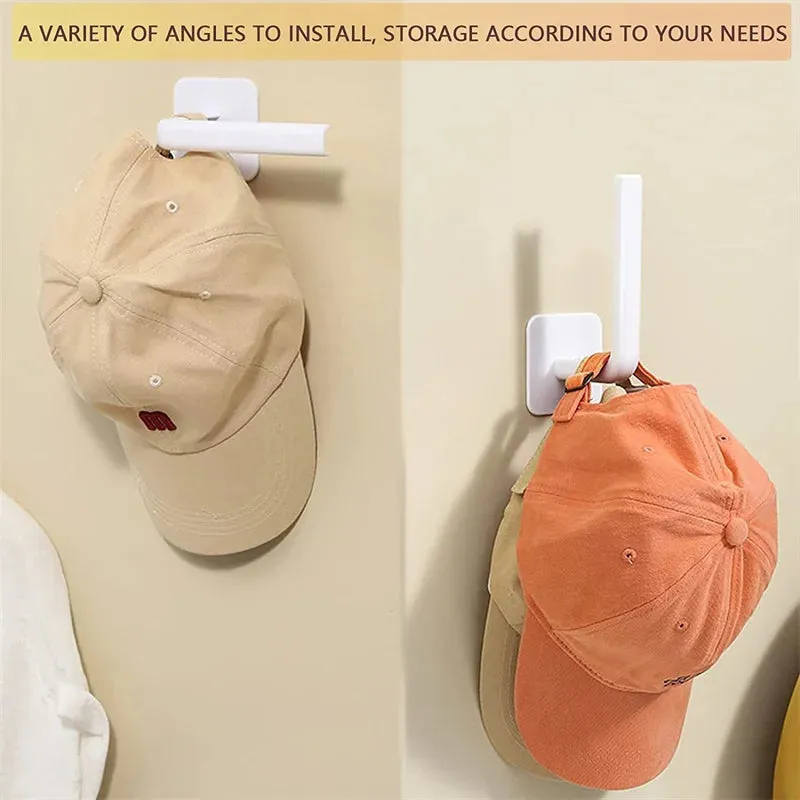 Hat Rack for Baseball Caps Adhesive Hat Hooks for Wall Cap Hanger Storage Cap Organizer No Drilling Hat Holder for Door Closet