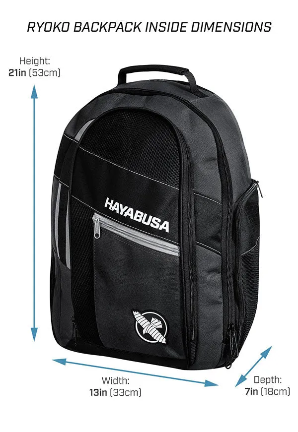 HAYABUSA RYOKO SPORTS TRAINING BAG BACKPACK 30L 53 X 33 X 18 cm Black Grey