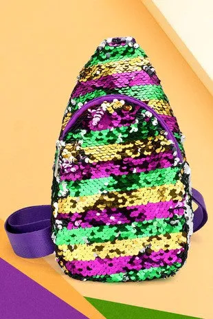 HBG104965/STRIPED SLING BAG MARDI GRAS