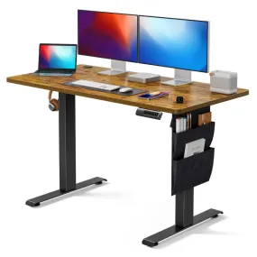 Height Adjustable Electric Standing Desk w/Storage Bag & Headphone Hook