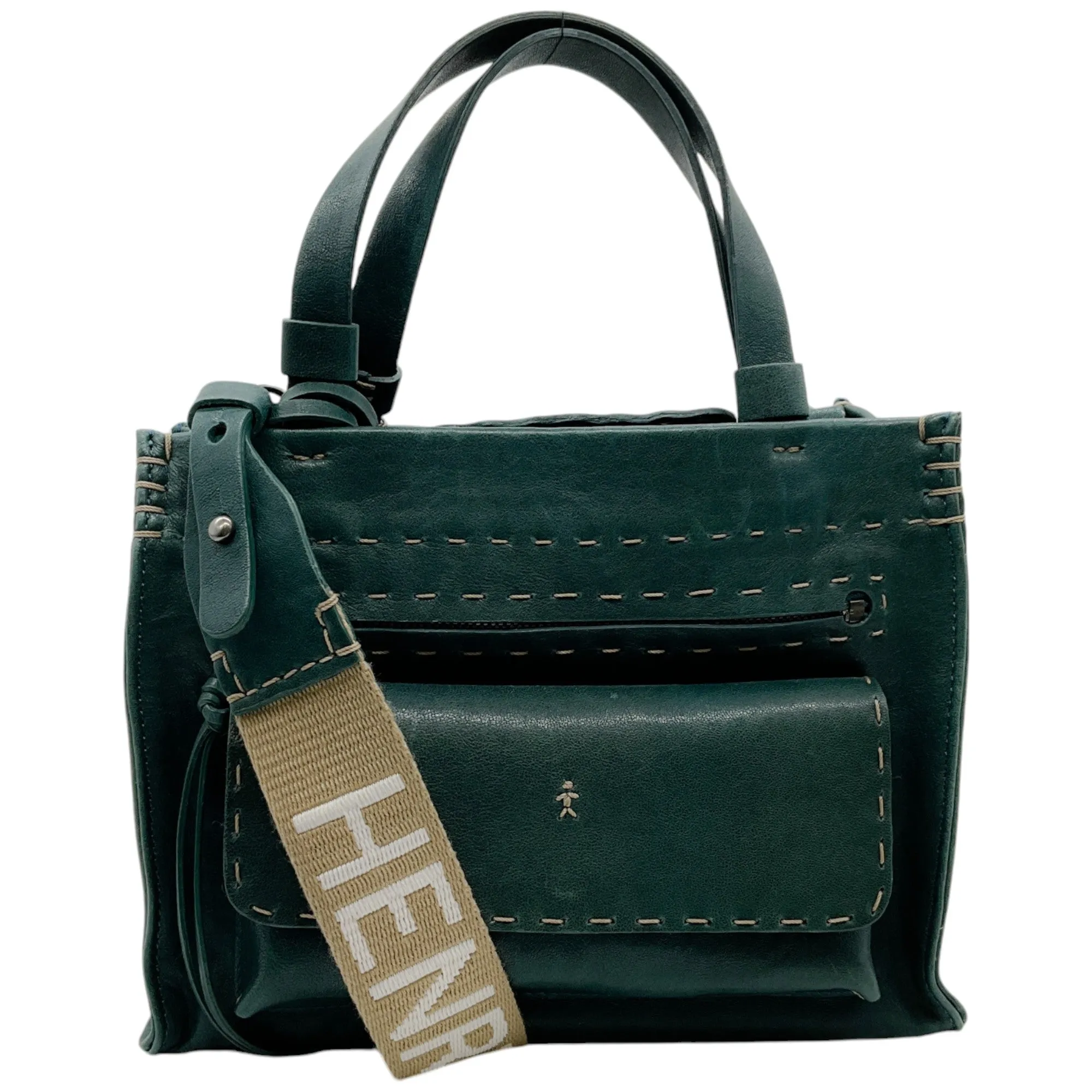 Henry Beguelin Dark Green Shopping Pocket Bag