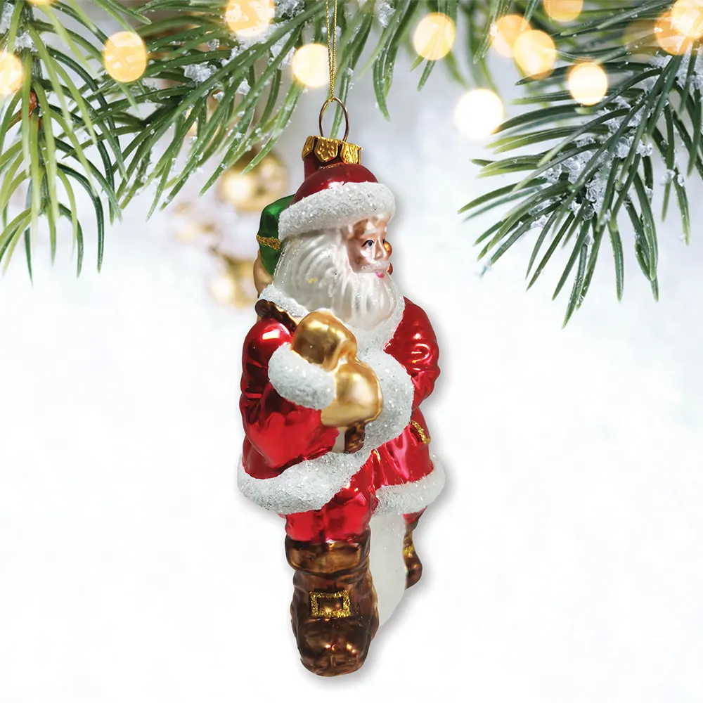 Holly Jolly Santa Claus with Gift Bag and Toys Ornament