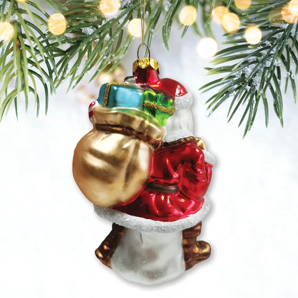 Holly Jolly Santa Claus with Gift Bag and Toys Ornament