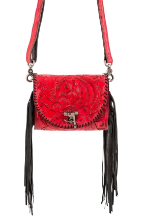 Juan Antonio Red Fringe Crossbody Bag