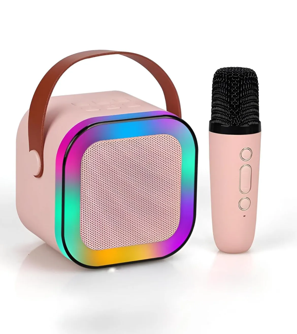 Karaoke Microphone with Portable Bluetooth Speaker (2 sets - 2 speaker and 2 mics ) color changing lights Wireless Microphone for kids