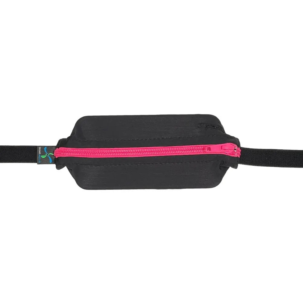 Kids Diabetic SPIbelt® with a Pass-Through Hole- Black with Pink Zipper