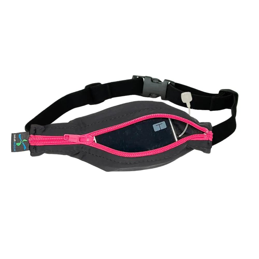 Kids Diabetic SPIbelt® with a Pass-Through Hole- Black with Pink Zipper