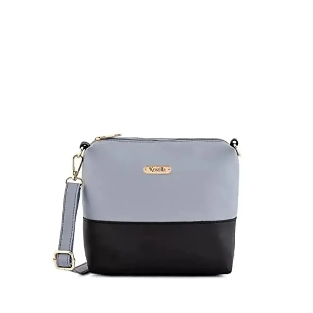 Krozilla Women Grey sling bag with back pocket