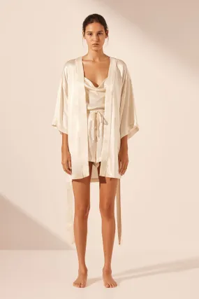 LA LUNE LOUNGE ROBE - CREAM