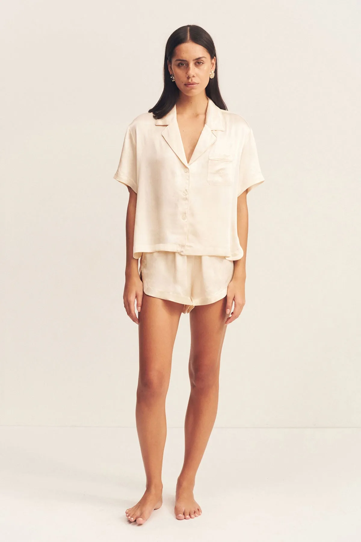 LA LUNE LOUNGE SHIRT SET - CREAM