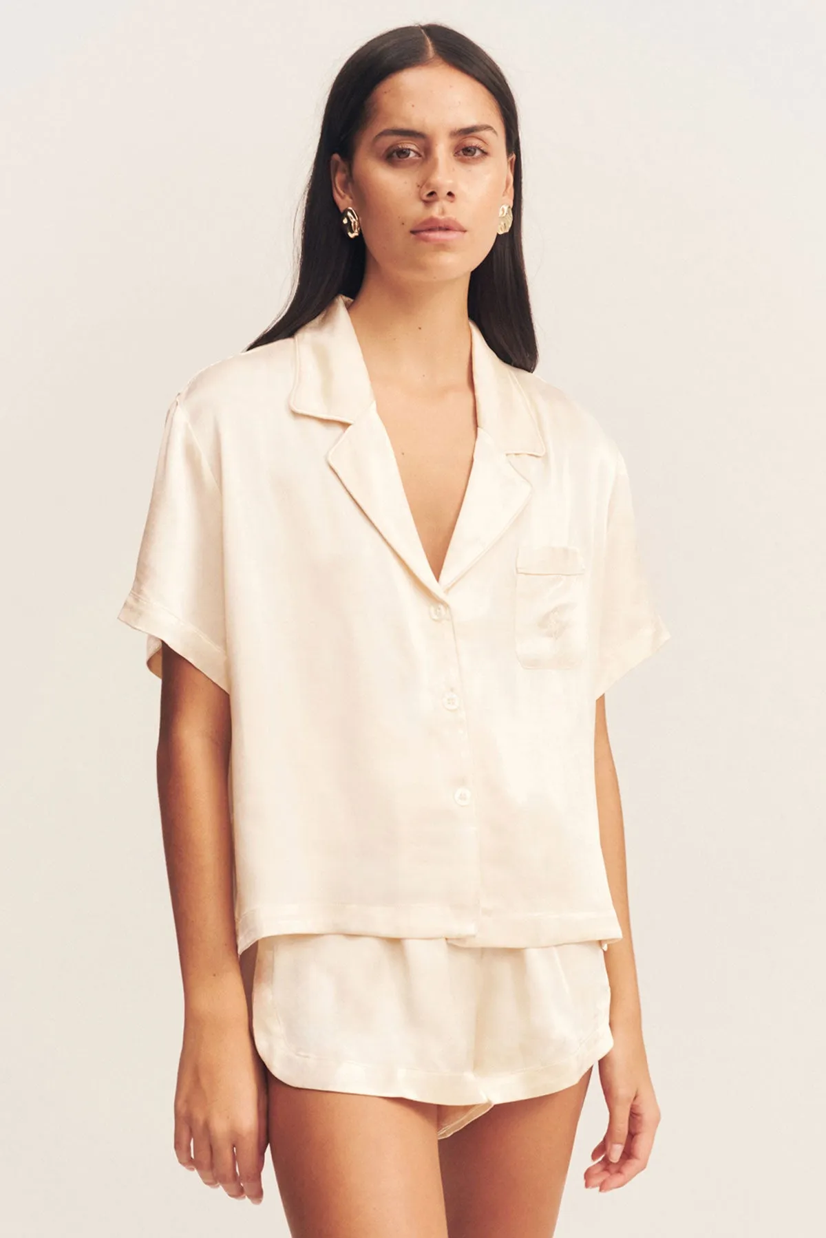 LA LUNE LOUNGE SHIRT SET - CREAM