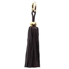 Leather Tassel - Gold/Chocolate