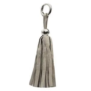 Leather Tassel - Silver/Tan