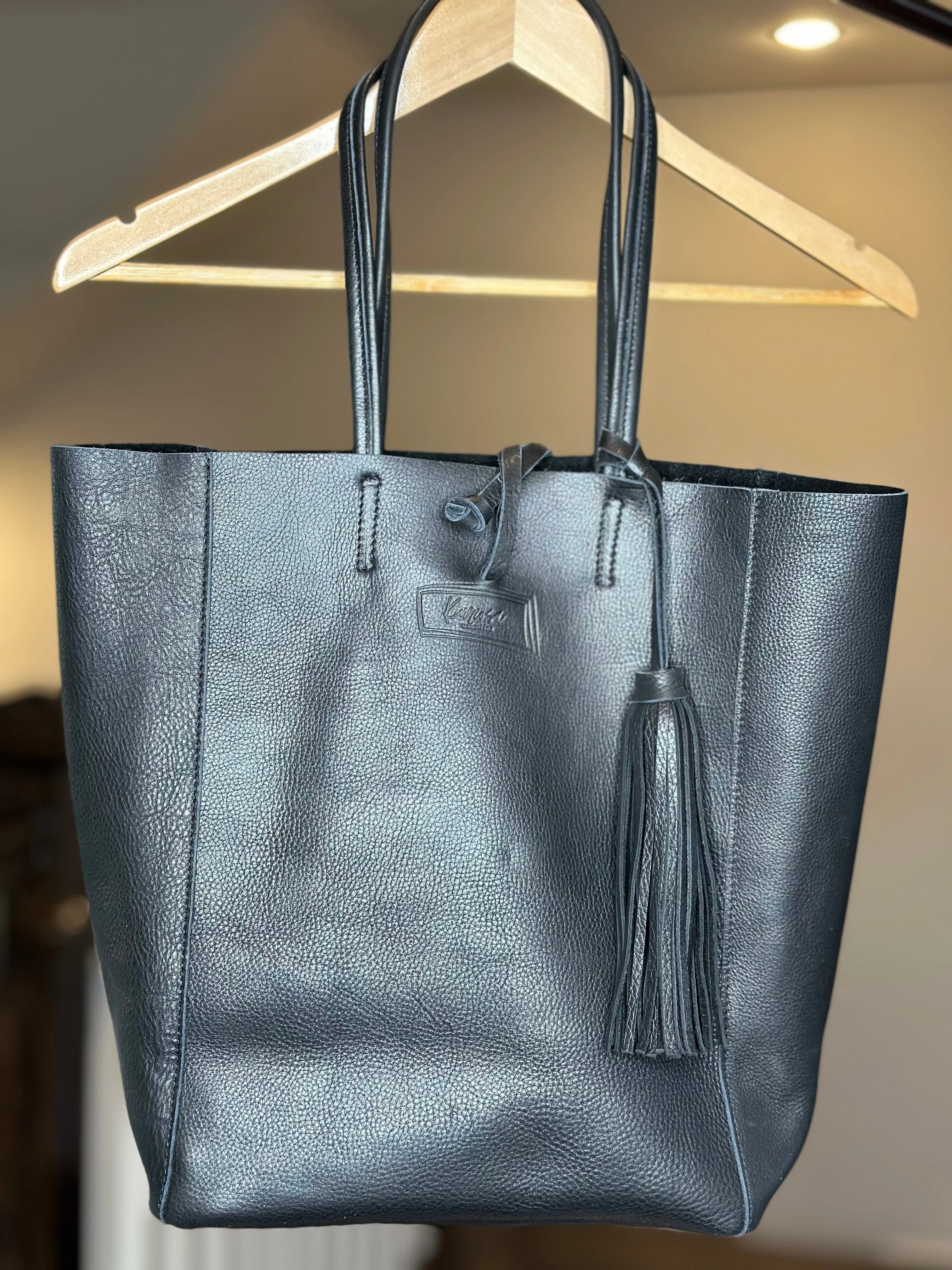 Leather Tote w/ Tassel