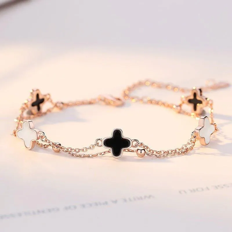 Less is More! Fabufabu Sterling Silver Clover Bracelet