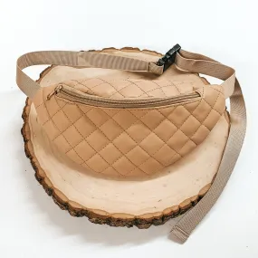 Let's Sneak Away Quilted Fanny Pack in Beige