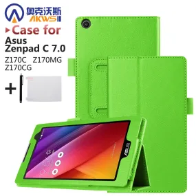 Magnet Leather Cover Stand Case for Asus Zenpad C 7.0 Z170C Z170MG Z170CG Tablet   Screen Protectors   Stylus