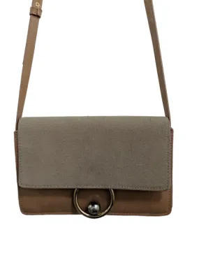 Mango Taupe Leather Crossbody Purse