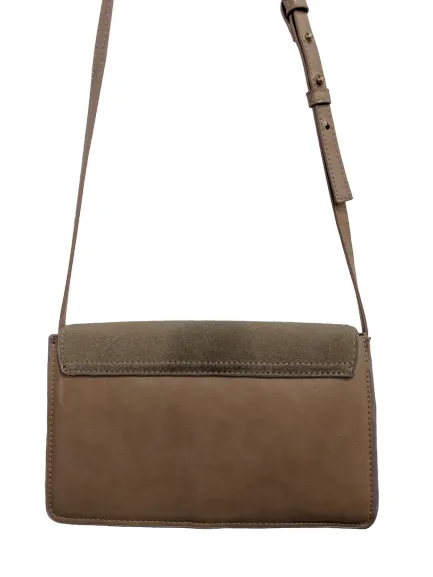 Mango Taupe Leather Crossbody Purse