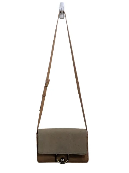 Mango Taupe Leather Crossbody Purse