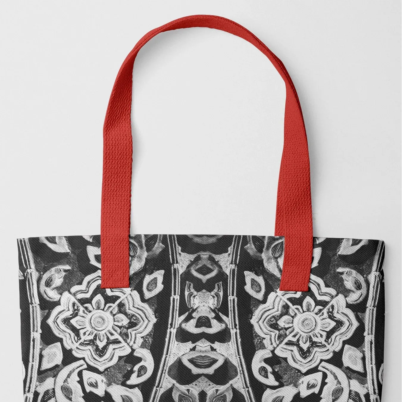 Masala Thai - Black and White Mosaic Shopping Tote