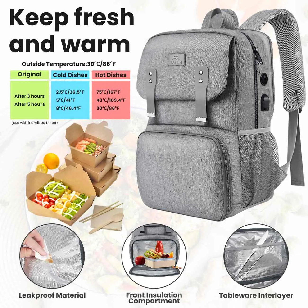 Matein Bookbag with Lunch Box