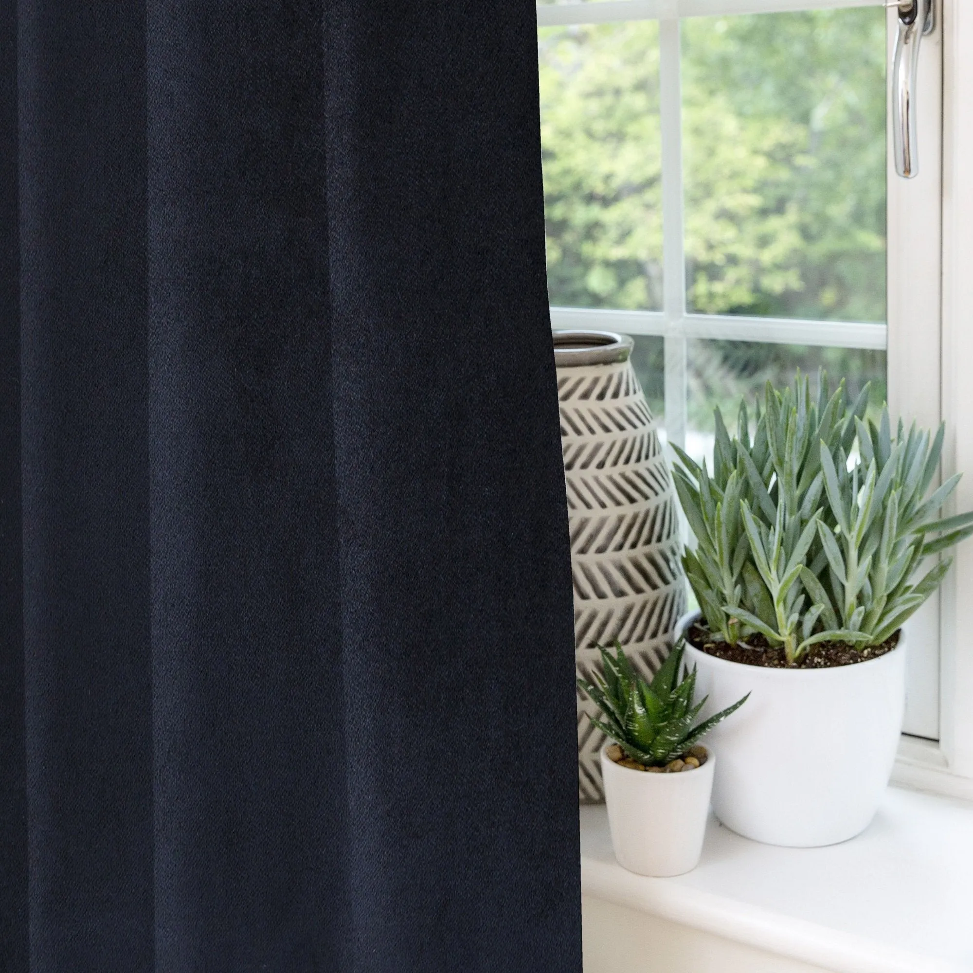 Matt Black Velvet Curtains