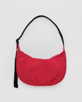 Medium Nylon Baggu Crescent Bag - Candy Apple