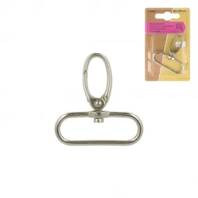 Metal snap hook buckle - 40 mm - Silver