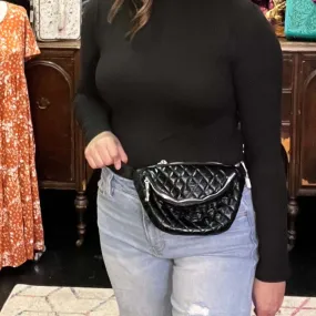 Metallic Black Fanny Pack