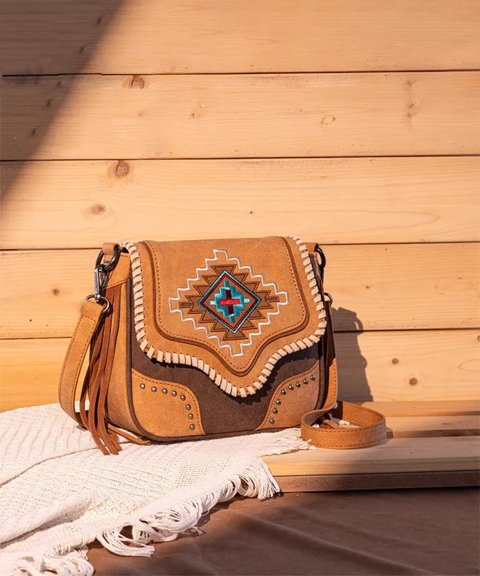 Montana West Aztec Fringe Crossbody Purse